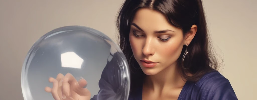 Prophezeiung - Eine Frau schaut in eine Glaskugel